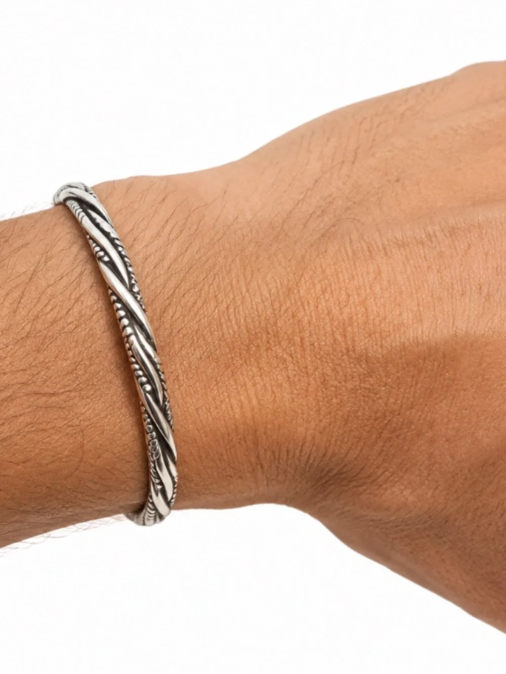 Retro Silver Twisted Thin Rope Unisex Bracelet